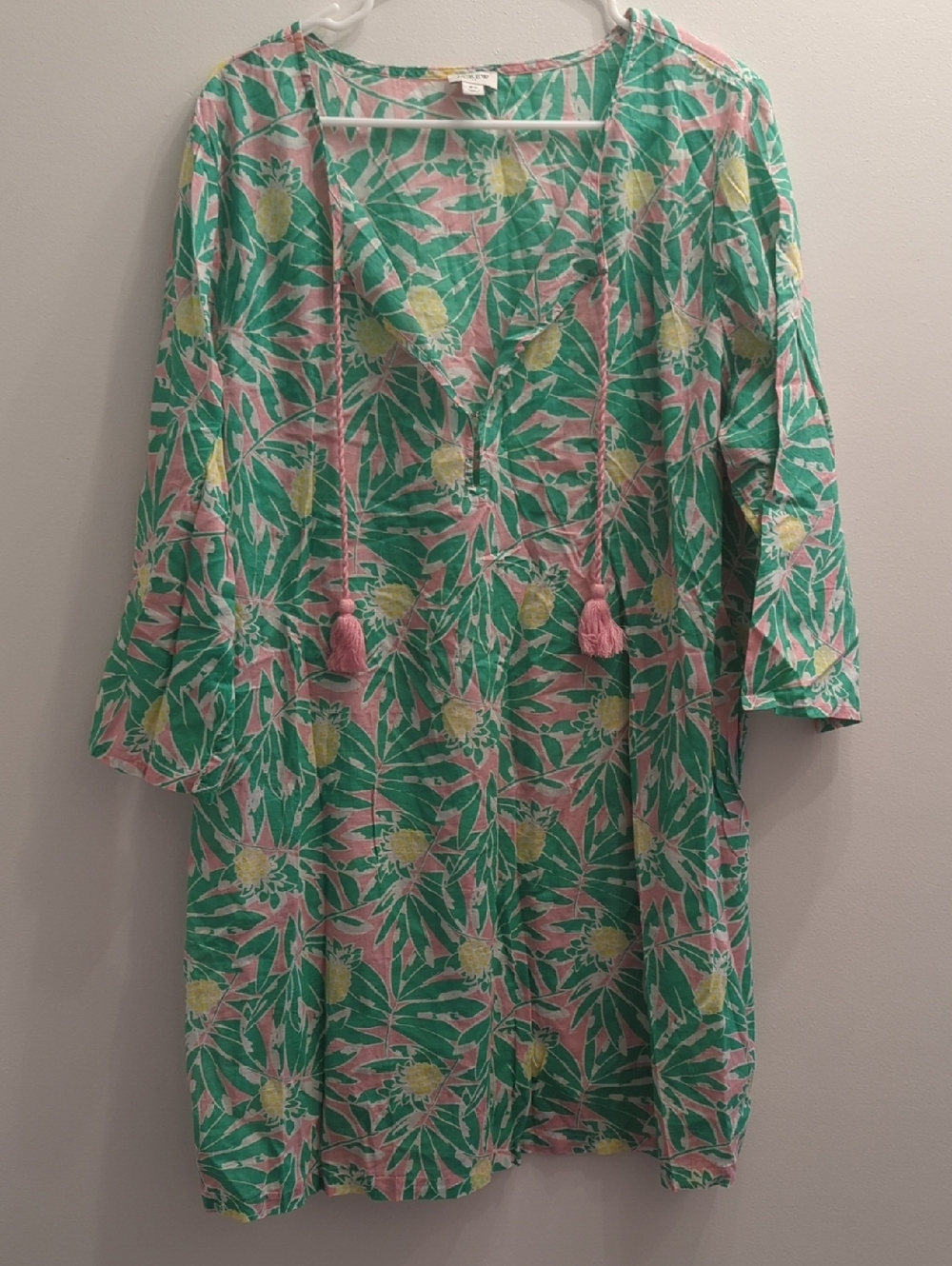 J. Crew Green, Pink & Yellow Tropical Swim Cover-Up